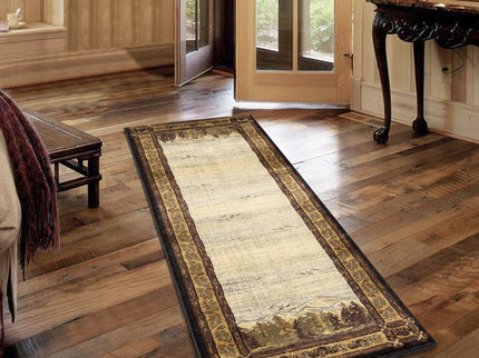 Nature's Nest - 5'3" X 7'3" Lodge Area Rug - Multi / Black