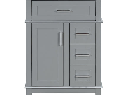 Modern Bathroom Vanity With Sink, Flip Drawer & 3 Drawers, Soft Close Hinges, Adjustable Shelf