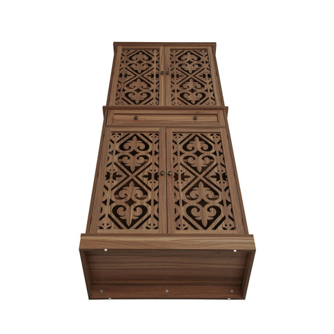 4 Door Cabinet With 1 Drawer, With 4 Adjustable Inner Shelves, Storage Cabinet