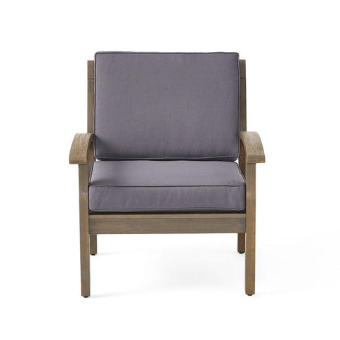 Peyton Club Chair Outdoor Seating Acacia Wood 32.25 X 28.00 X 31.25"