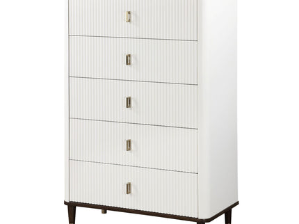 Carena - 5 Piece Bedroom Set (Eastern King Dresser Chest Mirror Nightstand) - Brown / Light Gray / White