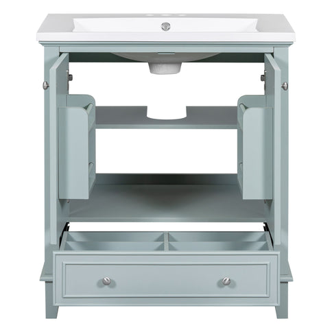 Modern Bathroom Vanity With Sink Combo, Multi Functional Cabinet With Doors And Drawer