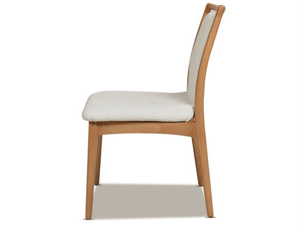 Scandi - Upholstered Dining Chair, Stain Resistant High (Set of 2) - Natural Light Brown / White Pepper