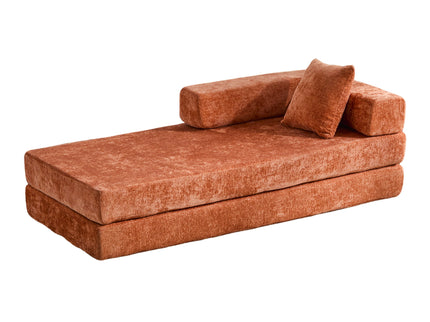Convertible Floor Sofa Bed With Pillow Back Support Armrest