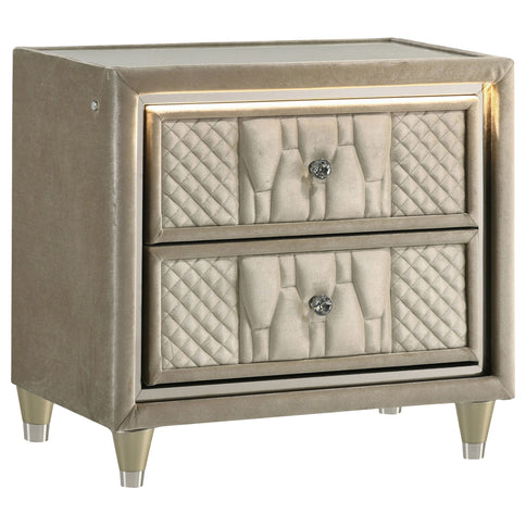 Mika - 2 Drawer LED Nightstand With USB