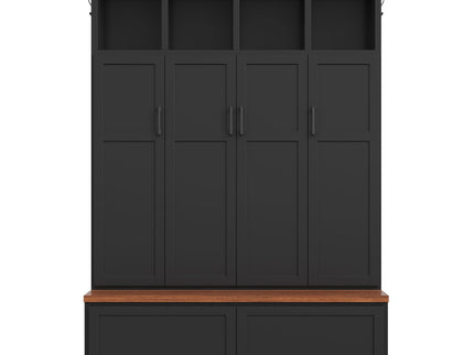 Hall Tree With 4 Hidden Cabinets