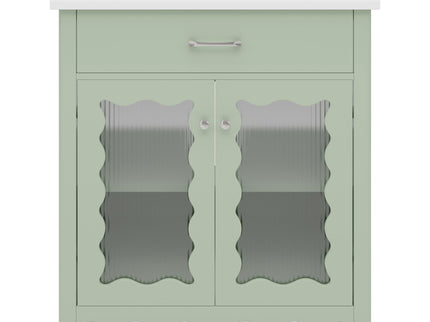 Modern Bathroom Vanity With Tempered Glass Doors