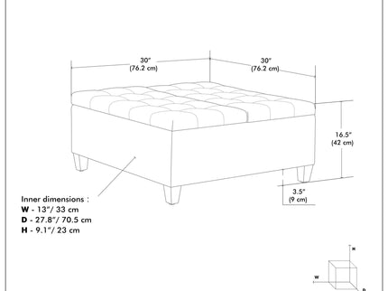 Harrison - Upholstered Coffee Table Storage Ottoman