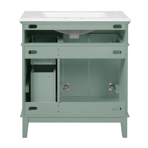 Modern Bathroom Vanity With Sink, Storage Cabinet, Soft Close Doors, Deep & Standard Drawers
