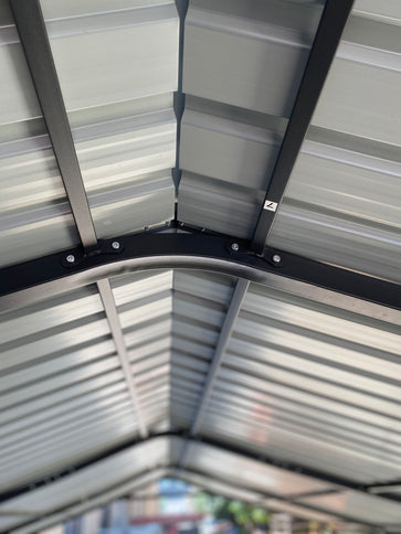 Metal Carport 12 X 20 Ft Heavy Duty With Galvanized Steel Roof Metal Garage Canopy With Galvanized Steel Roof & Frame Car Tent Outdoor Storage Shed For Car Boats And Truck - Alabaster / Dark Gray