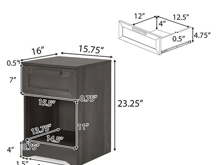 Broxon - Rustic Drawer Nightstand