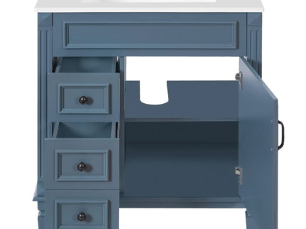 Bathroom Vanity With Sink, Cabinet With 2 Drawers And Adjustable Shelf