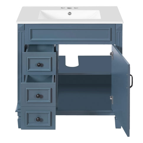 Bathroom Vanity With Sink, Cabinet With 2 Drawers And Adjustable Shelf