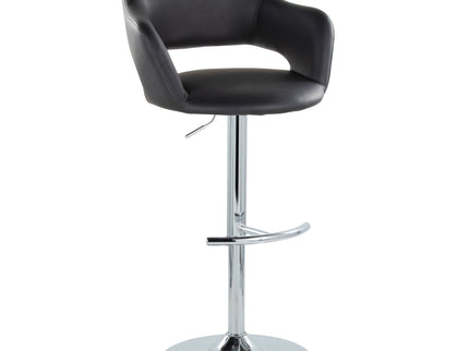 Margarite - Contemporary Ajustable Barstool With Swivel With Rounded T Footrest (Set of 2)