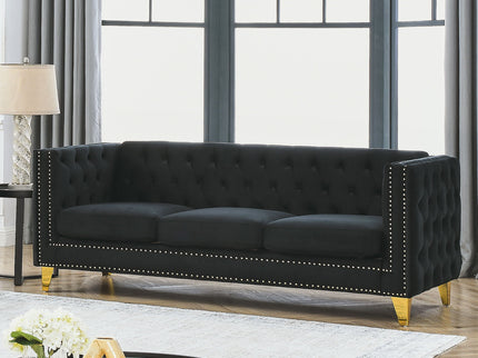 Modern Sofa With Button Tufting, Upholstered Couch For Living Room