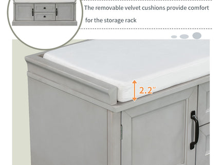 Hearth & Haven Daisy - Storage Bench With 2 Drawers And 2 Cabinets