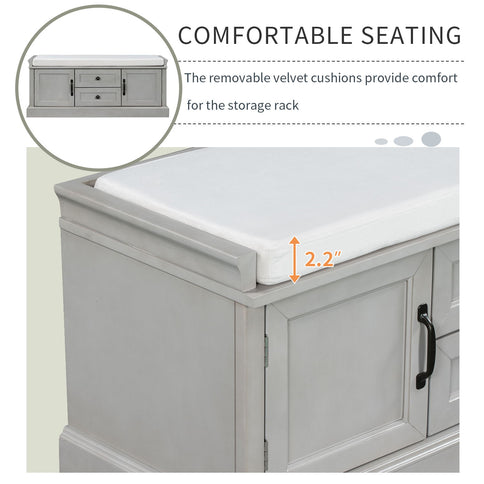 Hearth & Haven Daisy - Storage Bench With 2 Drawers And 2 Cabinets