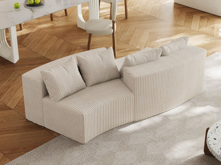 Curved Sectional Sofa With 4 Pillows, Modular Semi Circular Design