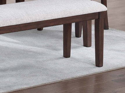 6 Piece Dining Set Table With Storage Ladder Back Chairs And Bench - Walnut