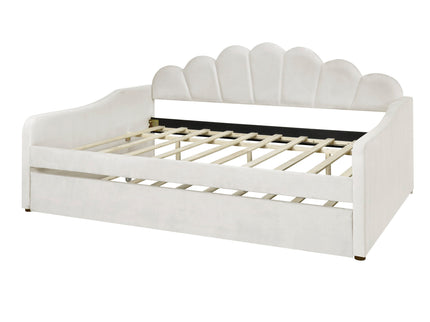 Upholstery Daybed Frame With Shell Shaped Backrest