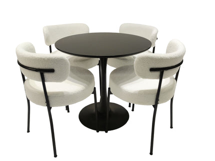 Mid-Century Modern Dining Chair With Curved Backrest