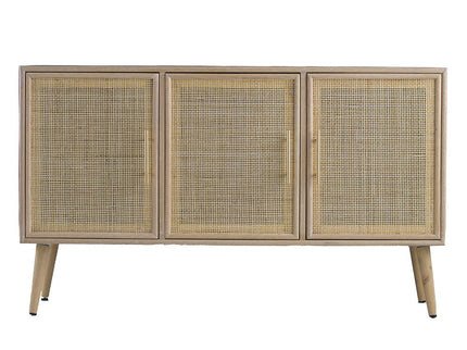 Wooden Accent TV Cabinet With 3 Doors - Brown
