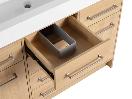 Freestanding Bathroom Vanity With Resin Sink, Soft-Closing Doors And Drawers