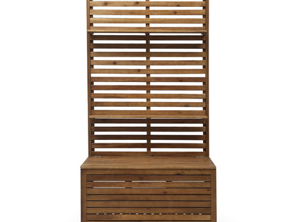 Storage Bench With Rack - Teak