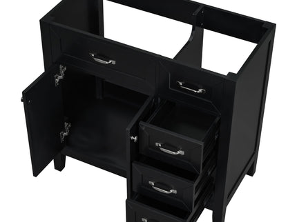 Modern Bathroom Vanity Base Only, 2 Doors And 3 Drawers