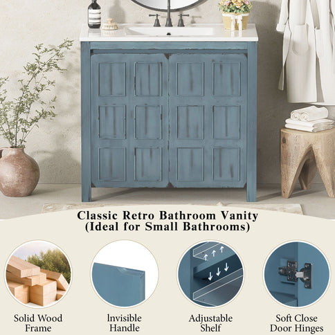 Bathroom Vanity Organizer With Sink, Combo Cabinet Set, Bathroom Storage Cabinet
