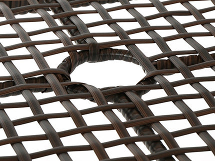Outdoor Table With Woven Rattan Design - Brown