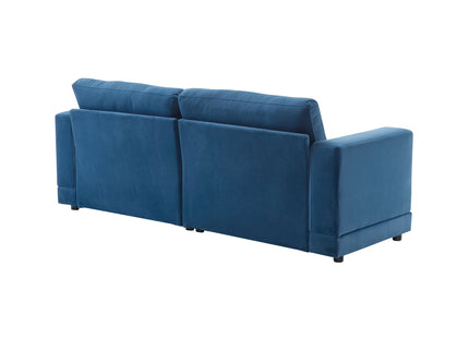 Modern Square Arm Sofa With Soft Fabric Upholstery, Deep Cushions