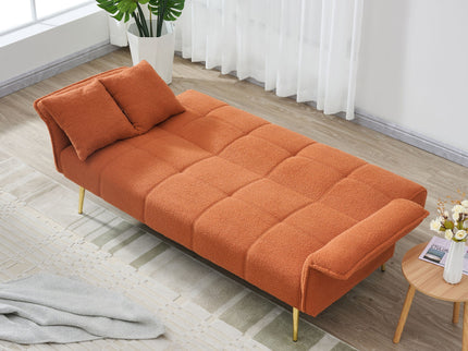 Convertible Double Futon Sofa Bed With Folding Armrests For Living Rooms