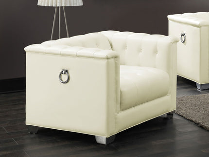 Earline - Upholstered Track Arm Accent Chair - White