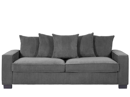 Luxe Sofa With 5 Matching Toss Pillows, Sleek Design, Spacious And Comfortable 3 Seater Couch