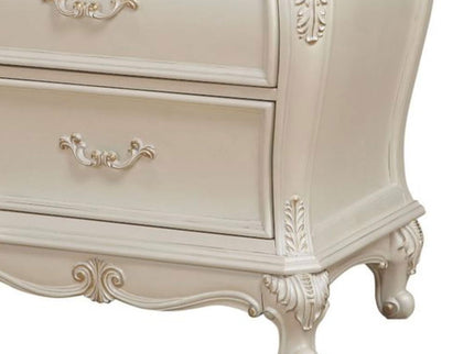Chantelle - Nightstand With Granite Top - White