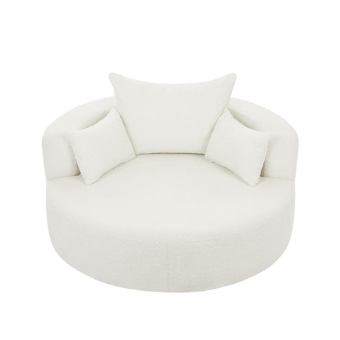 360° Swivel Chair Accent Barrel Chair With Removable Pillows