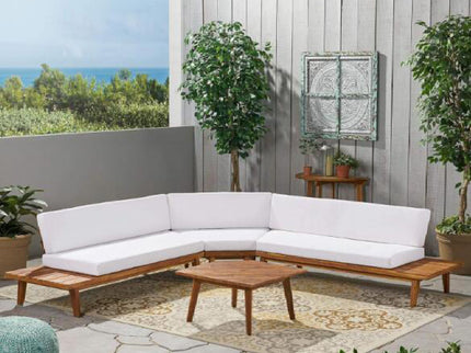 Hillcrest - V Shaped 4 Piece Sofa Set, Water Resistant
