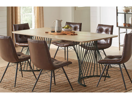 Galahan - Rectangular Dining Table With Twisted Pedestal Base - Oak