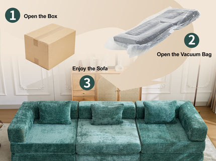 Convertible Floor Sofa Bed, Boneless Modular Sectional Sofa For Living Room