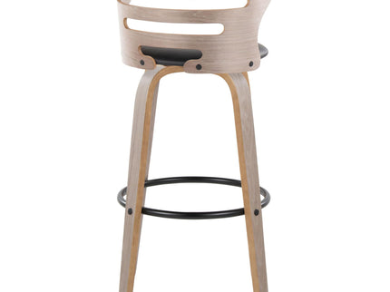 Cosini - Mid Century Modern Fixed Height, Barstool & Swivel And Round Footrest (Set of 2)