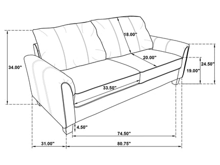 Dixon - Upholstered Sofa With Rounded Arms And Texture - Gray