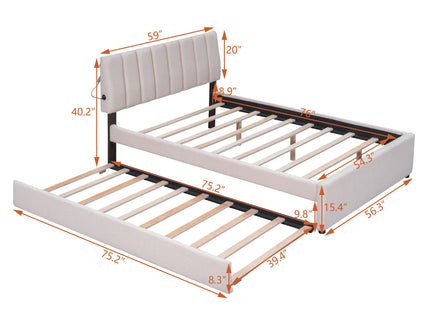 Upholstered Platform Bed With Trundle