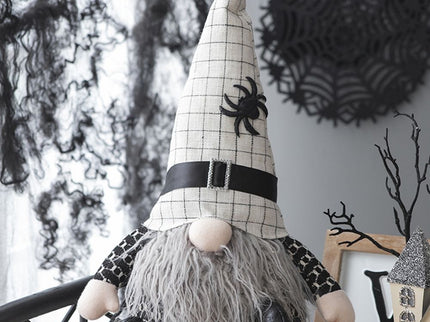 Sitting Gnome With Hat Spider, For Halloween Decor