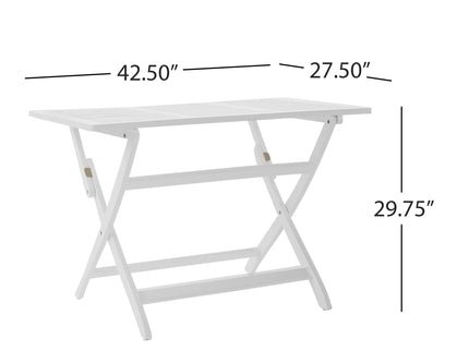 Blissique - Outdoor Foldable Wood Dining Table With Slat Design