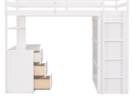 Loft Bed With Drawers, Desk, And Wardrobe