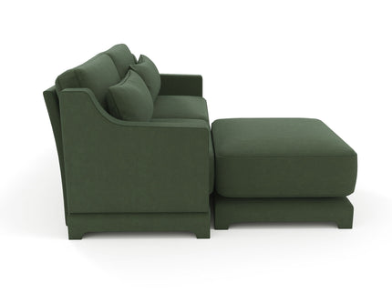 Stylish Sofa With Ottoman And Lumbar Pillows, Ergonomic Design