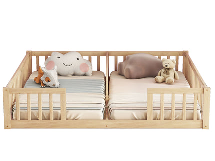 Double Floor Bed With Fence, Guardrails, Without Door