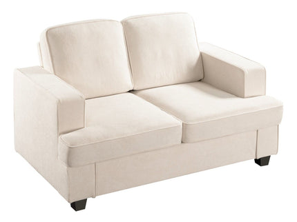 Modern Loveseat, Comfortable 2 Seater Couch With Deep Seating, Loose Back Cushions, Wide Arms