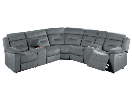 Power Reclining Sectional Set With Console Cup Holders